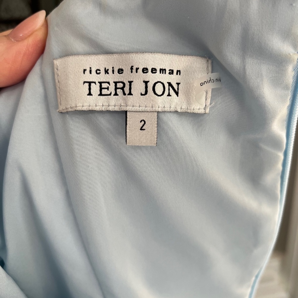 Teri Jon by Ricki Freeman One-Shoulder Side Ruffle Gown in Size 2 - Picture 4 of 4